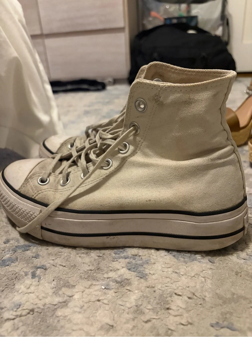 Converse White High-Top Platform Chuck Taylor Sneaker